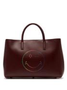 Matchesfashion.com Anya Hindmarch - Ebury Wink Smiley Leather Tote - Womens - Burgundy Multi
