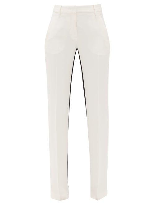 Matchesfashion.com No. 21 - Striped Crepe Straight-leg Trousers - Womens - Cream