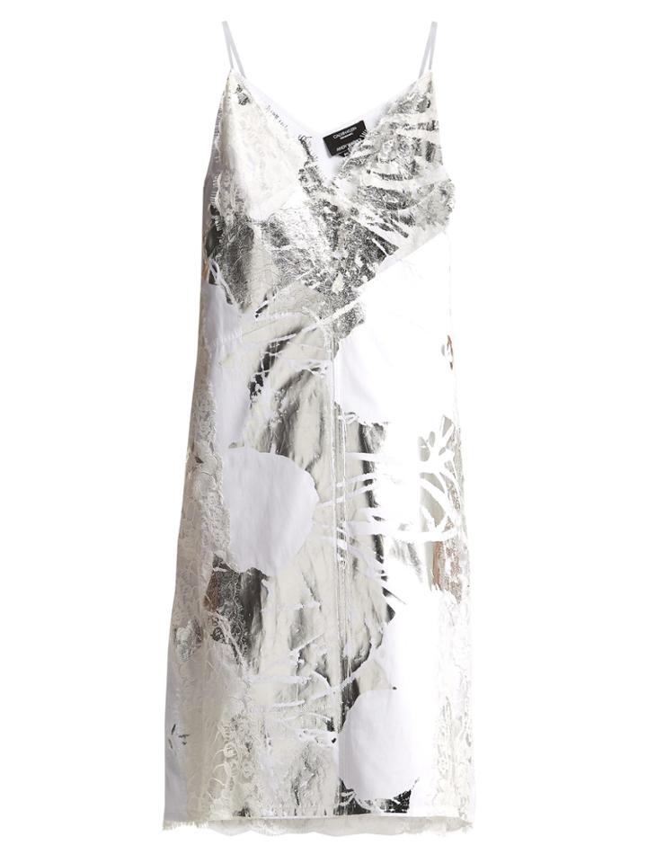 Calvin Klein 205w39nyc White Cotton Foil-print Andy Warhol Dress