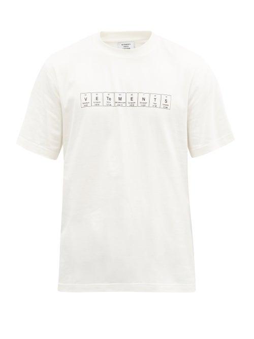 Matchesfashion.com Vetements - Chemical Logo-print Cotton-jersey T-shirt - Mens - White