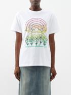 Ganni - Rainbow-print Jersey T-shirt - Womens - White Multi