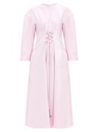 Matchesfashion.com Tibi - Lace-up Crepe Midi Dress - Womens - Light Pink