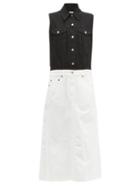 Matchesfashion.com Mm6 Maison Margiela - Two Tone Denim Shirtdress - Womens - Black White