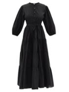 Ladies Beachwear Fil De Vie - Bellona Belted Tiered Maxi Dress - Womens - Black