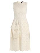 Matchesfashion.com Simone Rocha - Sleeveless Lace Midi Dress - Womens - Ivory