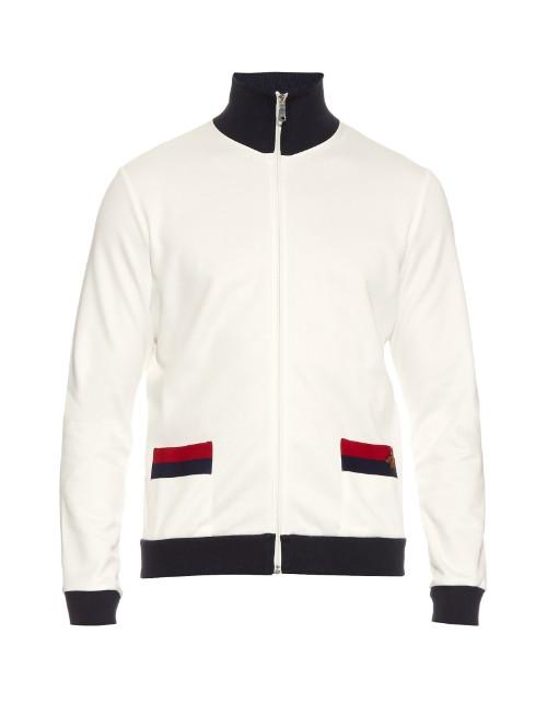 Gucci Contrast-trim High-neck Track Top