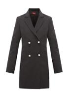 Matchesfashion.com Staud - Roxy Faux-pearl Button Cotton-blend Blazer Dress - Womens - Black
