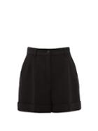 Matchesfashion.com Dolce & Gabbana - High-rise Virgin Wool-blend Crpe Shorts - Womens - Black