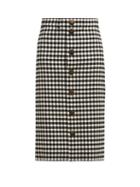 Matchesfashion.com Balenciaga - Vichy Gingham Pencil Skirt - Womens - Black White