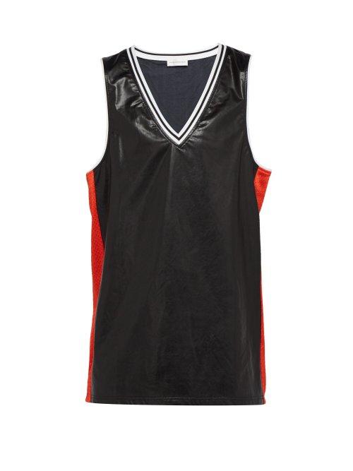 Matchesfashion.com Faith Connexion - Leather Effect Basketball Tank Top - Mens - Black