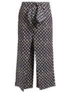 Stella Jean Storica Circle-print Cropped Linen Trousers