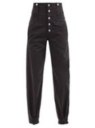 Isabel Marant - Darlena High-rise Cuff-button Cotton Trousers - Womens - Black