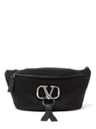 Matchesfashion.com Valentino - V Ring Leather Trim Canvas Belt Bag - Mens - Black