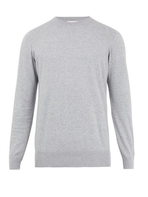 Matchesfashion.com Raey - Crew Neck Cotton Knit Sweater - Mens - Grey