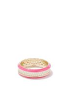 Lauren Rubinski - Diamond, Enamel & 14kt Gold Ring - Womens - Pink Multi