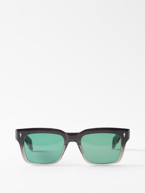 Jacques Marie Mage - Molino Rectangular Gradient-acetate Sunglasses - Mens - Black
