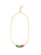 Lauren Rubinski - Happy Enamel & 9kt Gold Necklace - Womens - Yellow Multi