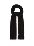 Matchesfashion.com Moncler - Cable Knit Wool Scarf - Womens - Black