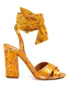Matchesfashion.com Tabitha Simmons - X Johanna Ortiz Connie Print Silk Strap Sandals - Womens - Yellow Multi