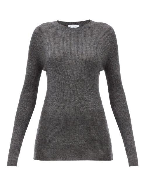 Raey - Crew-neck Fine-rib Merino-wool Sweater - Womens - Charcoal