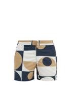 Matchesfashion.com Frescobol Carioca - Copic Abstract-print Shell Swim Shorts - Mens - Gold Navy