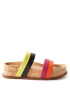 Gabriela Hearst - Striker Leather Flatform Sandals - Womens - Orange Multi