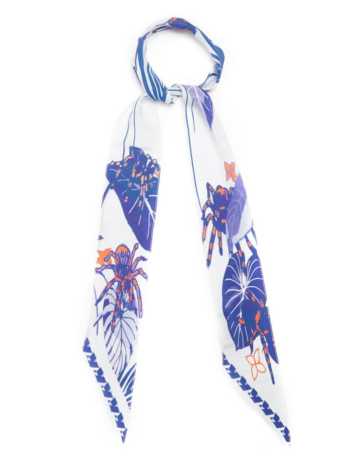 Rockins Tarantula-print Super-skinny Silk Scarf