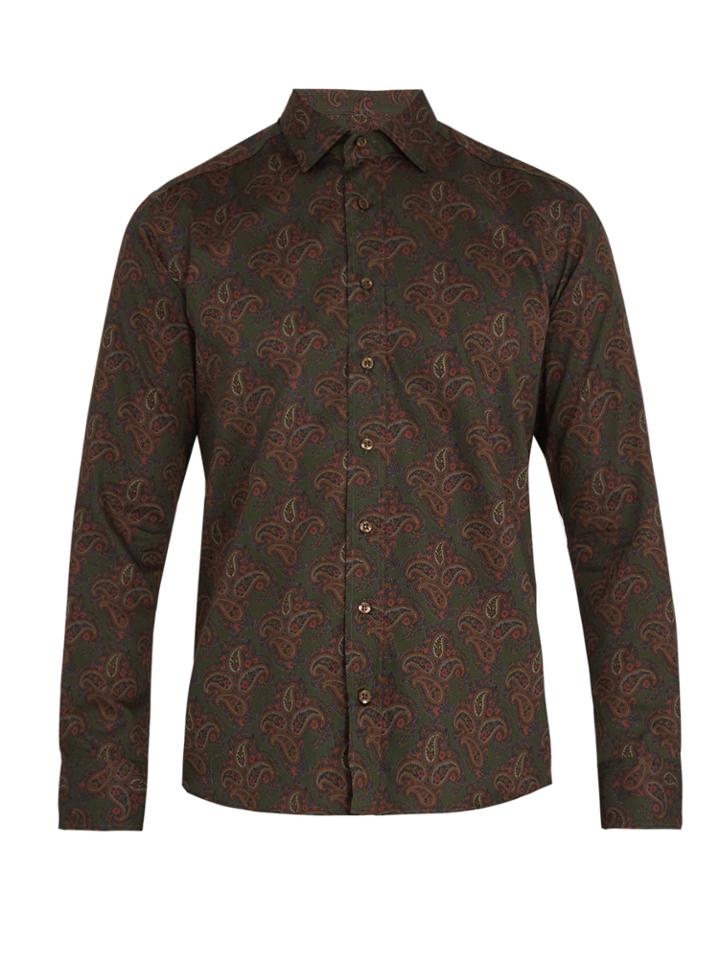 Etro Paisley-print Single-cuff Cotton Shirt