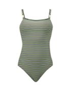 Matchesfashion.com Solid & Striped - The Nina Logo Swimsuit - Womens - Black Stripe