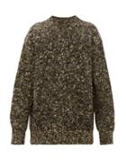 Matchesfashion.com Raey - Crew Neck Tweed Effect Wool Blend Sweater - Mens - Khaki
