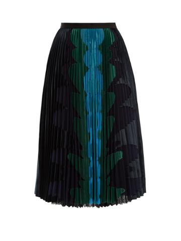 Mary Katrantzou Suzette Graphic-appliqu Pleated-tulle Midi Skirt