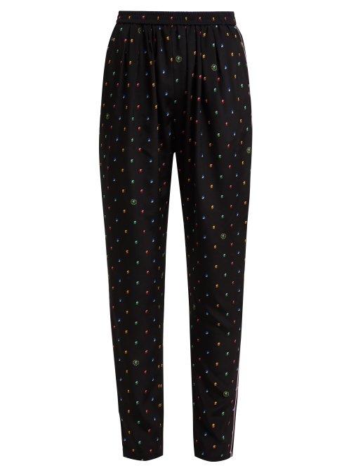 Matchesfashion.com Stella Mccartney - Christine Print Silk Trousers - Womens - Navy Multi
