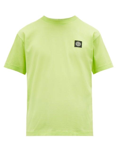 Matchesfashion.com Stone Island - Logo Patch Cotton Jersey T Shirt - Mens - Light Green