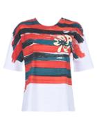 Matchesfashion.com Marni - Brushstroke Stripe-print Jersey T-shirt - Womens - Red Print