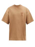 Matchesfashion.com Ami - Ami De Coeur Logo-patch Cotton-jersey T-shirt - Mens - Beige
