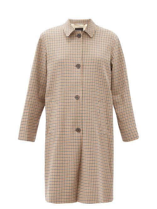 Matchesfashion.com Nili Lotan - Watson Single-breasted Checked Coat - Womens - Beige Multi