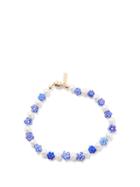 Liou - Amelia Pearl, Glass & 14kt Gold Bracelet - Mens - Blue