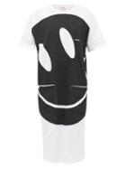 Matchesfashion.com Raf Simons - Smiley-print Cotton T-shirt Dress - Womens - White
