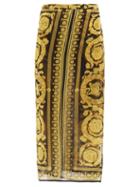 Versace - Baroque-print Silk-georgette Sarong - Womens - Yellow Multi