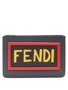 Fendi Logo-appliqu Leather Pouch