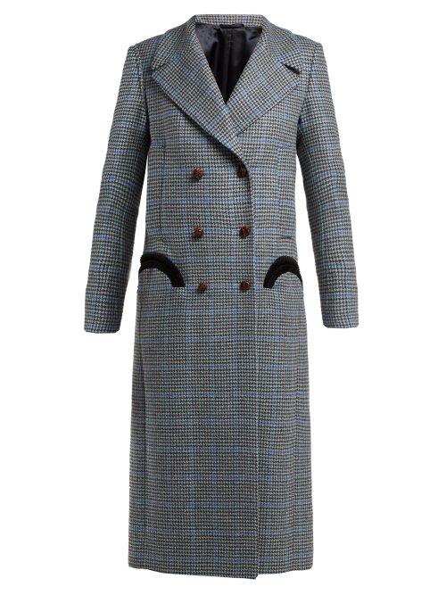 Matchesfashion.com Blaz Milano - Phar Lap Houndstooth Wool Coat - Womens - Light Blue