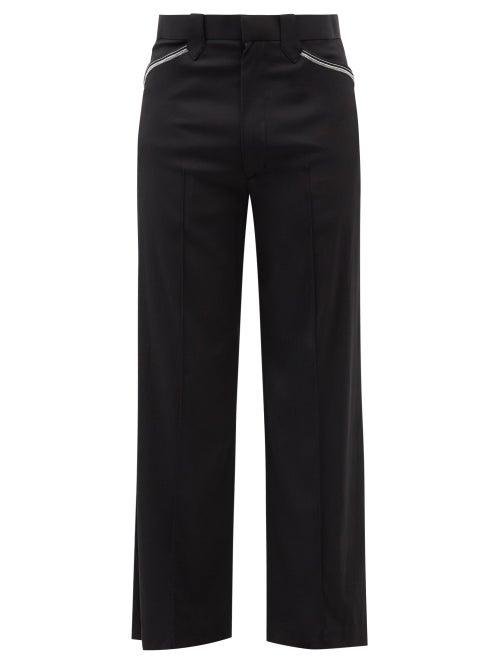 Sasquatchfabrix. - Lace Flared-leg Cropped Trousers - Mens - Black
