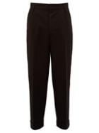 Matchesfashion.com Raey - Exaggerated Tapered Leg Wool Trousers - Mens - Black
