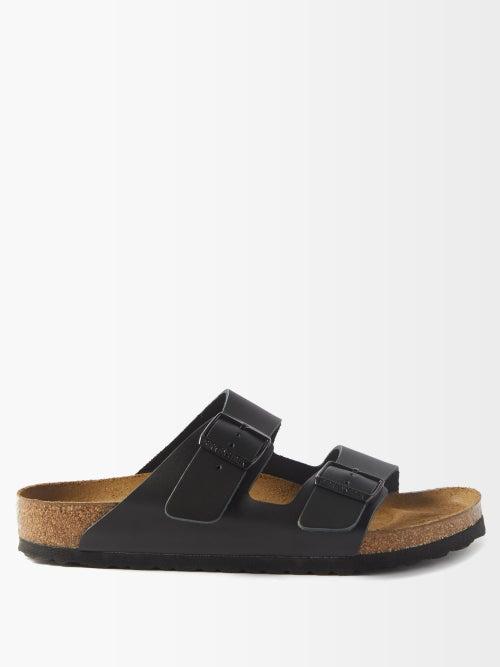 Birkenstock - Arizona Buckled Leather Slides - Womens - Black