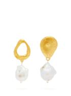 Alighieri The Infernal Storm Gold-plated Pearl Drop Earrings