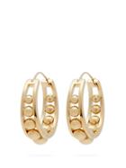 Matchesfashion.com Prada - Ball Embellished Brass Hoop Earrings - Womens - Gold