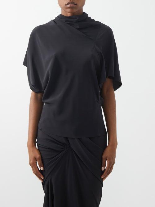 Rick Owens - Seb Draped Crepe Top - Womens - Black