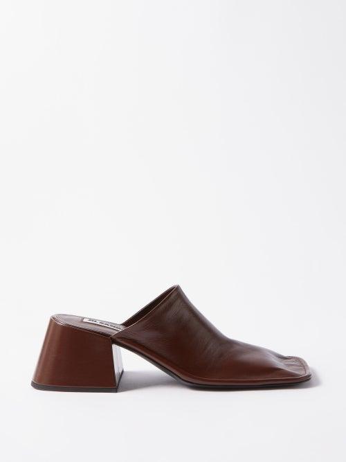 Jil Sander - Nikki Square-toe Leather Mules - Womens - Brown