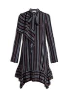 Matchesfashion.com See By Chlo - Striped Asymmetric Silk Mini Dress - Womens - Navy