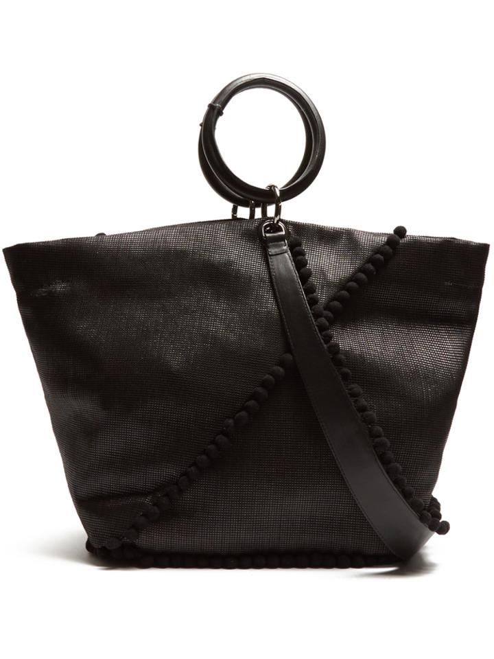 Álvaro Agata Pompom-embellished Canvas Tote